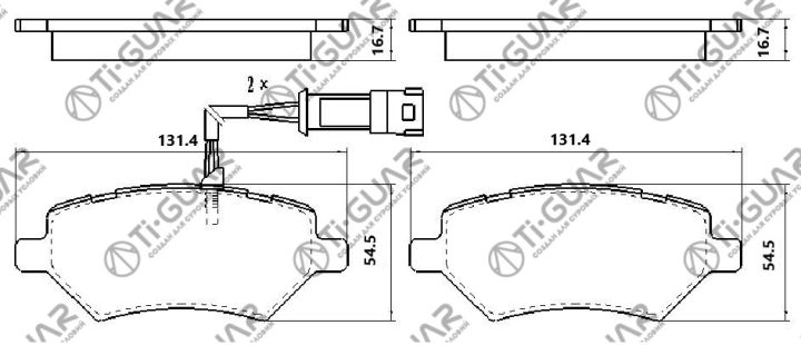 Тормозные колодки TG-0010/J60-6GN3501080 * Ti·GUAR Тормозные колодки TG-0010/J60-6GN3501080 * Ti·GUAR
